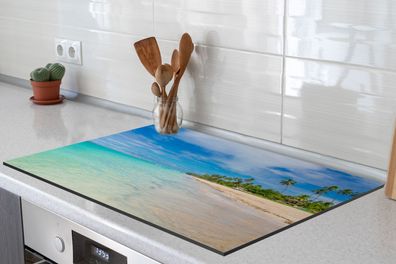 Herdabdeckplatte - 78x52 cm - Strand - Meer - Palme - Brasilien