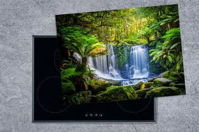Herdabdeckplatte - 70x52 cm - Dschungel - Wasserfall - Australien