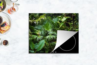Herdabdeckplatte - 65x52 cm - Palmwedel - Sonne - Tropisch