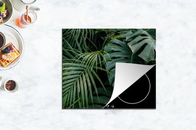 Herdabdeckplatte - 60x52 cm - Pflanzen - Muster - Blätter