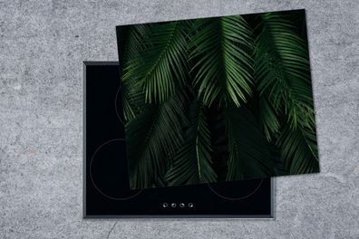 Herdabdeckplatte - 60x52 cm - Blätter - Tropisch - Muster