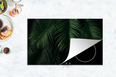 Herdabdeckplatte - 85x52 cm - Blätter - Tropisch - Muster