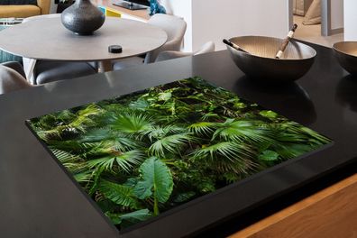 Herdabdeckplatte - 70x52 cm - Palmwedel - Sonne - Tropisch