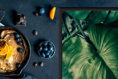 Herdabdeckplatte - 80x52 cm - Blätter - Tropisch - Muster