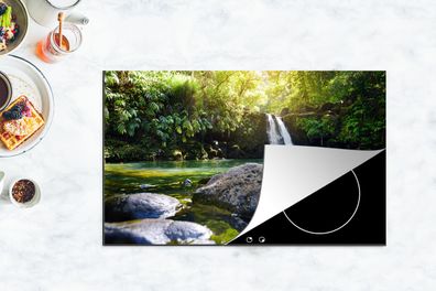 Herdabdeckplatte - 85x52 cm - Wasserfall - Dschungel - Vereinigte Staaten