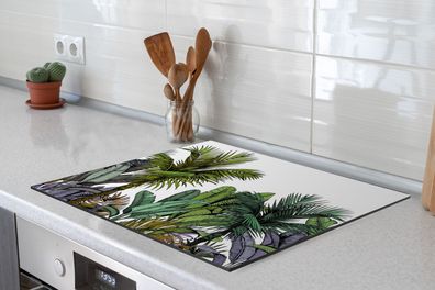 Herdabdeckplatte - 75x52 cm - Pflanzen - Illustration - Farben