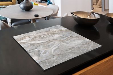 Herdabdeckplatte - 60x52 cm - Marmor - Textur - Grau