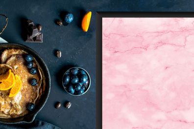 Herdabdeckplatte - 60x52 cm - Marmor - Rosa - Textur - Schick