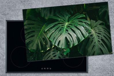 Herdabdeckplatte - 90x52 cm - Blätter - Monstera - Muster