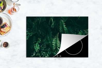 Herdabdeckplatte - 80x52 cm - Blätter - Collage - Tropisch