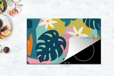 Herdabdeckplatte - 85x52 cm - Muster - Farben - Tropisch