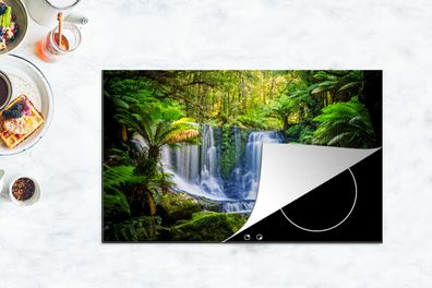 Herdabdeckplatte - 85x52 cm - Dschungel - Wasserfall - Australien