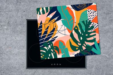 Herdabdeckplatte - 75x52 cm - Dschungel - Formen - Farben