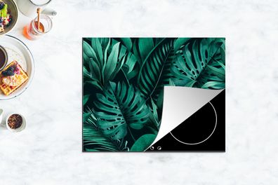 Herdabdeckplatte - 65x52 cm - Dschungel - Pflanzen - Blatt