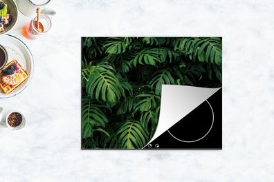 Herdabdeckplatte - 65x52 cm - Blätter - Monstera - Abstrakt