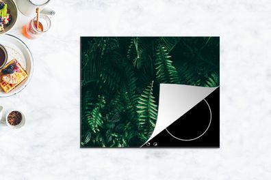 Herdabdeckplatte - 65x52 cm - Blätter - Collage - Tropisch