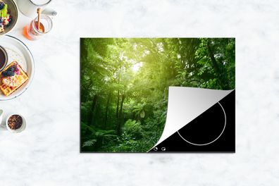 Herdabdeckplatte - 70x52 cm - Dschungel - Pflanzen - Blätter