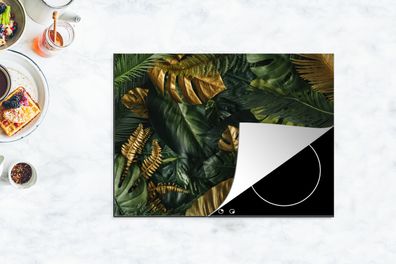 Herdabdeckplatte - 70x52 cm - Blätter - Muster - Abstrakt