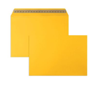 50 Briefumschläge Gelb (Goldgelb) 229x324 (DIN C4) mit Haftklebung