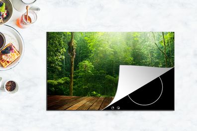 Herdabdeckplatte - 90x52 cm - Boden - Holz - Dschungel