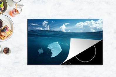 Herdabdeckplatte - 85x52 cm - Ozean - Plastik - Blau