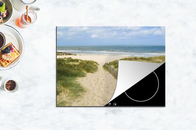 Herdabdeckplatte - 70x52 cm - Strand - Meer - Düne - Belgien