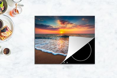 Herdabdeckplatte - 65x52 cm - Strand - Meer - Sonnenuntergang