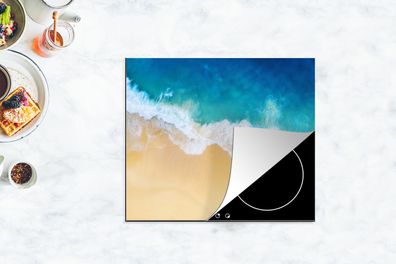 Herdabdeckplatte - 75x52 cm - Strand - Meer - Golf - Sand