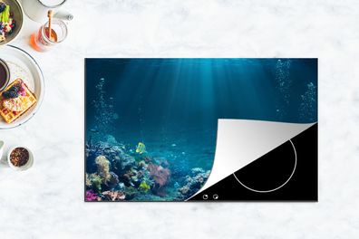 Herdabdeckplatte - 85x52 cm - Ozean - Fische - Korallen