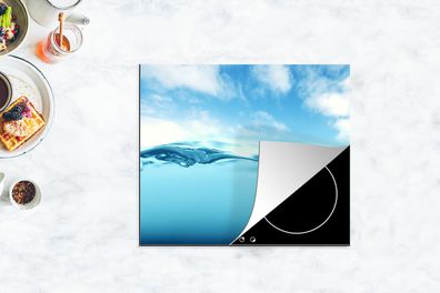 Herdabdeckplatte - 60x52 cm - Meer - Wolken - Blau