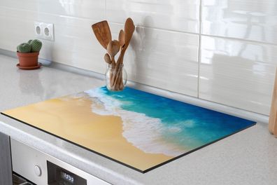 Herdabdeckplatte - 70x52 cm - Strand - Meer - Golf - Sand