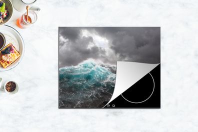 Herdabdeckplatte - 65x52 cm - Ozean - Sturm - Welle