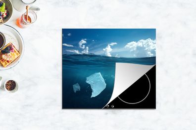 Herdabdeckplatte - 75x52 cm - Ozean - Plastik - Blau