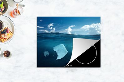 Herdabdeckplatte - 65x52 cm - Ozean - Plastik - Blau