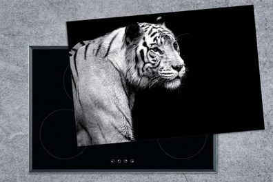 Herdabdeckplatte - 78x52 cm - Tiger - Wilde Tiere - Licht