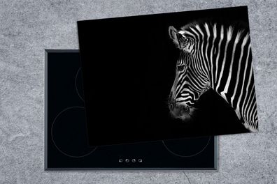 Herdabdeckplatte - 70x52 cm - Zebra - Wilde Tiere - Schwarz