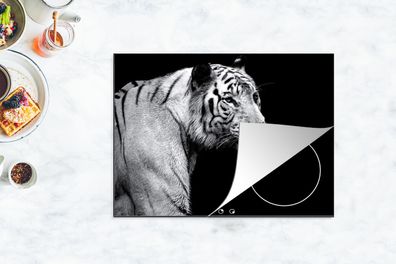 Herdabdeckplatte - 70x52 cm - Tiger - Wilde Tiere - Licht