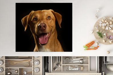Herdabdeckplatte - 60x52 cm - Hund - Haustiere - Porträt