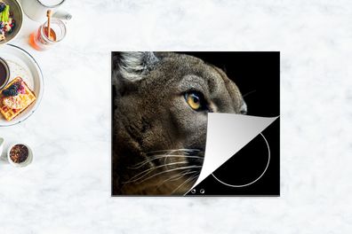 Herdabdeckplatte - 75x52 cm - Puma - Wilde Tiere - Porträt