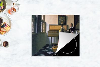 Herdabdeckplatte - 75x52 cm - Die Musikstunde - Johannes Vermeer