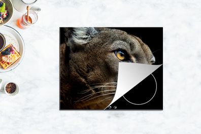 Herdabdeckplatte - 65x52 cm - Puma - Wilde Tiere - Porträt