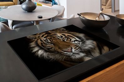 Herdabdeckplatte - 80x52 cm - Tiger - Wilde Tiere - Porträt