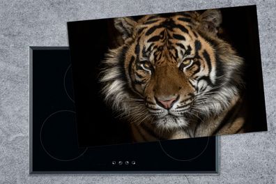 Herdabdeckplatte - 78x52 cm - Tiger - Wilde Tiere - Porträt