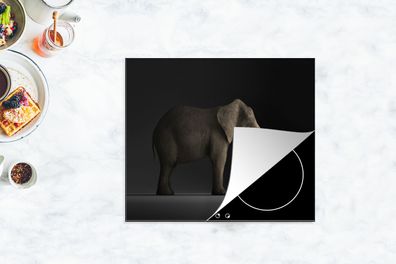 Herdabdeckplatte - 60x52 cm - Elefant - Tiere - Licht