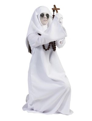 Scary Horror Nun, Nonne , Klosterfrau Nonnenkostüm Kostüm 36-46 Halloween Weiß