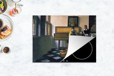 Herdabdeckplatte - 70x52 cm - Die Musikstunde - Johannes Vermeer