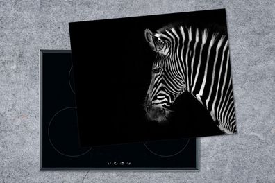 Herdabdeckplatte - 65x52 cm - Zebra - Wilde Tiere - Schwarz