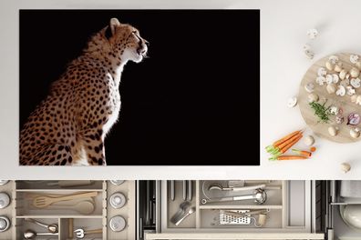 Herdabdeckplatte - 80x52 cm - Gepard - Tiere - Licht