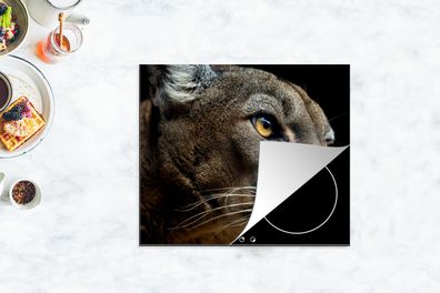 Herdabdeckplatte - 60x52 cm - Puma - Wilde Tiere - Porträt