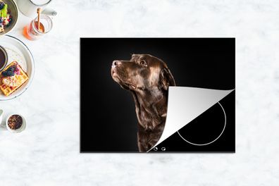 Herdabdeckplatte - 70x52 cm - Hund - Braun - Porträt